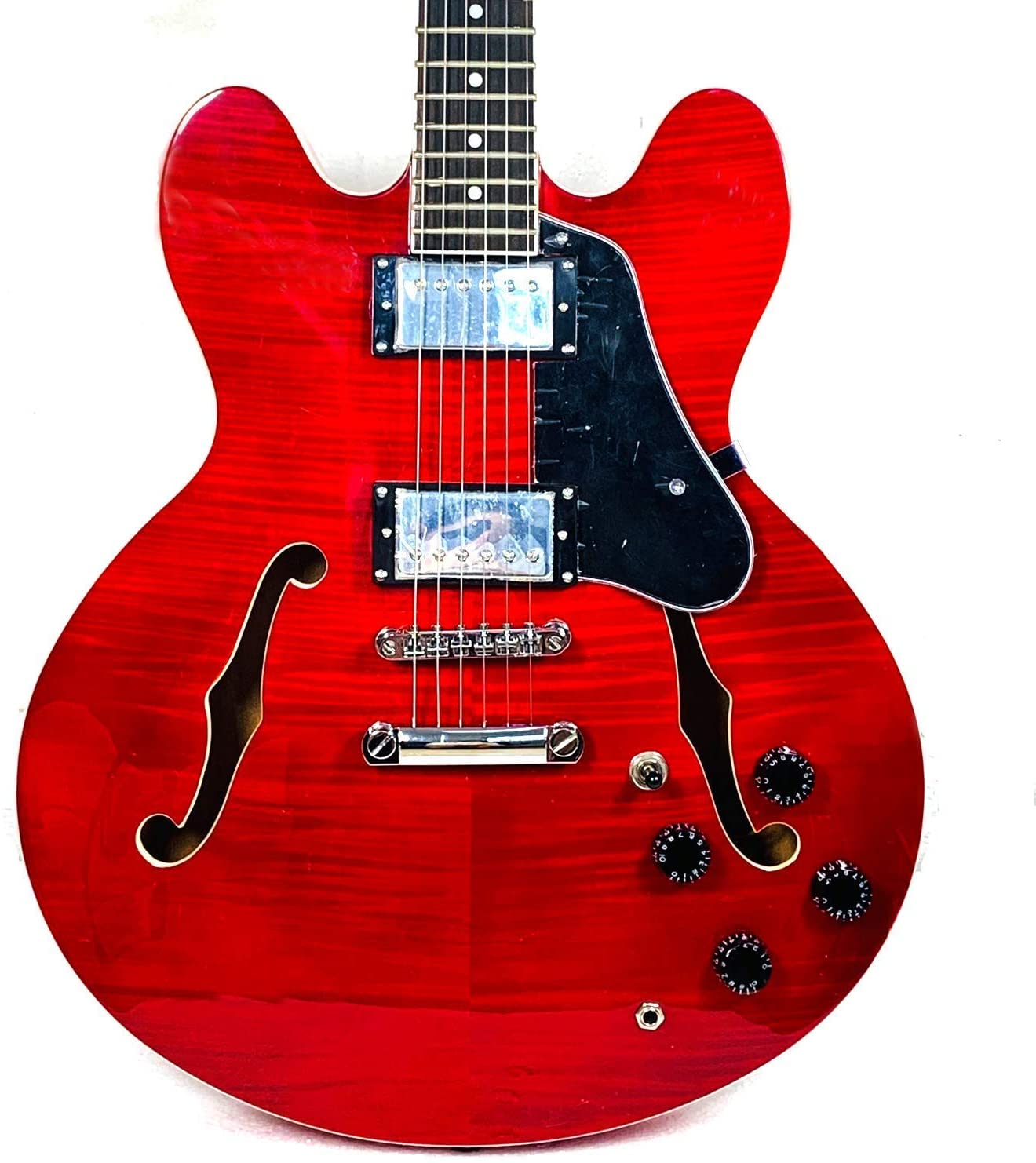 Batking 335 style Jazz Electric Guitar Flame Maple top Semi Hollow Body Chromed Hardware(EJ05)