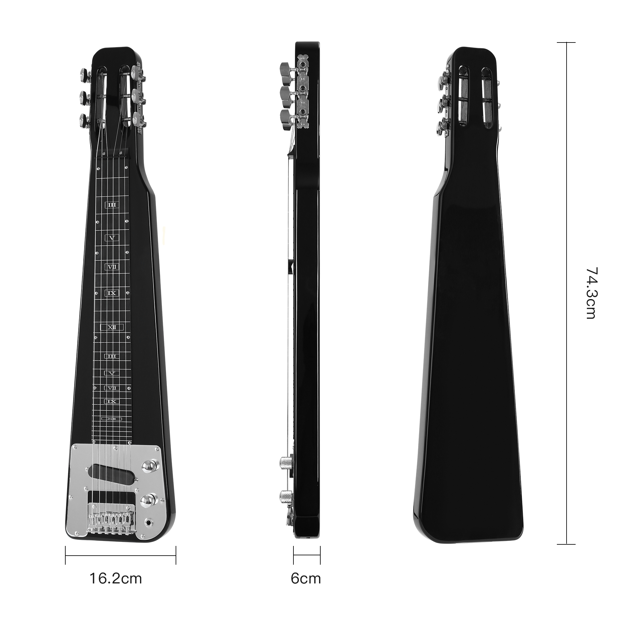 6 STRING BLACK ELECTRIC LAP STEEL GUITAR(LAP01)