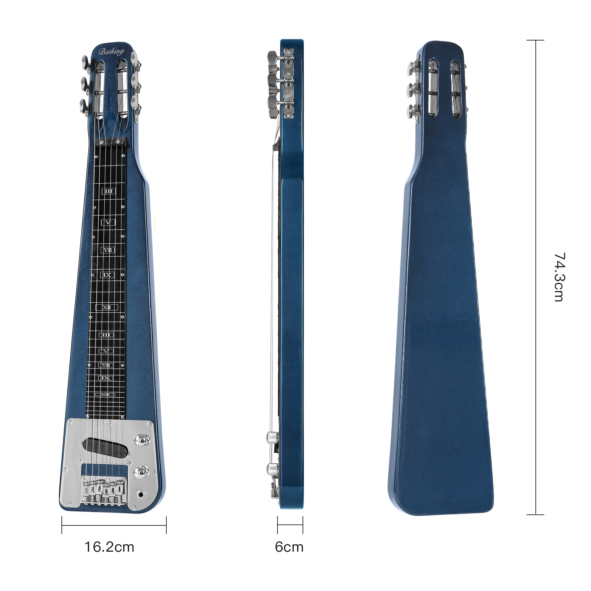 6 STRING DARK BLUE ELECTRIC LAP STEEL GUITAR(LAP05)