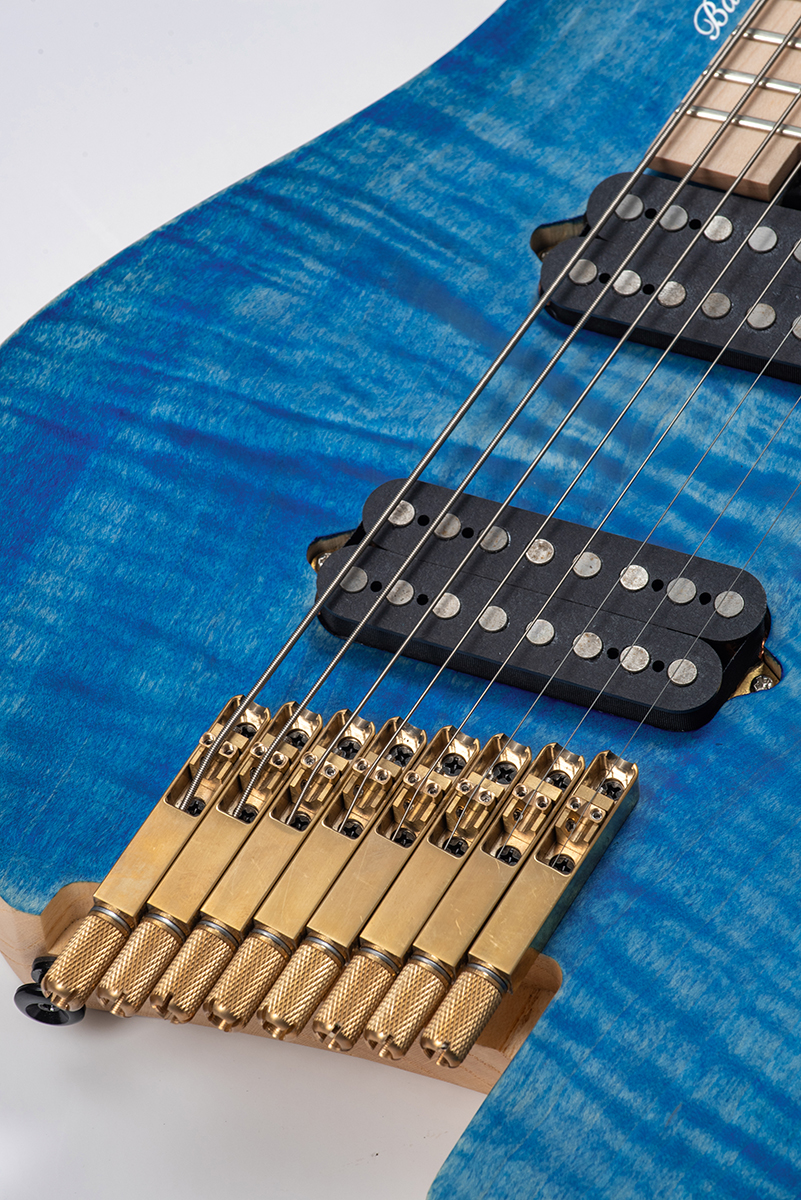 Batking 8 String Fanned Fret Headless Electric Travel Guitar with Multiscale Birdeyes Fingerboard Of Luminous Inlay(HF12)