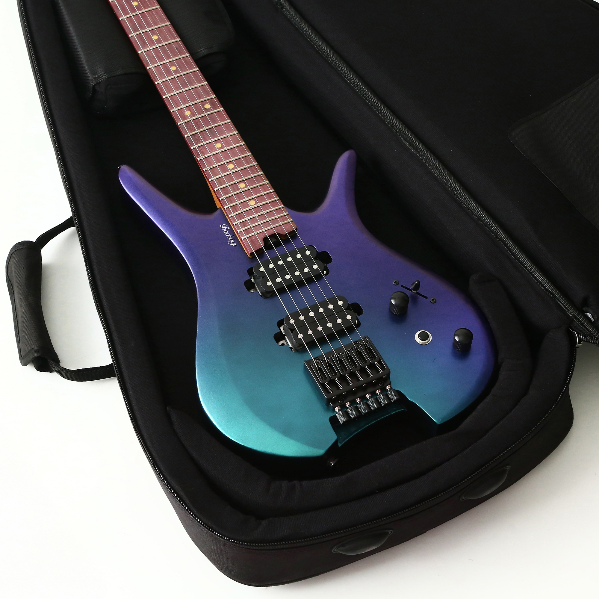 Electric Travel Headless Guitar 6 String Fix bridge Chameleon Finish with Gigbag(TCH01)