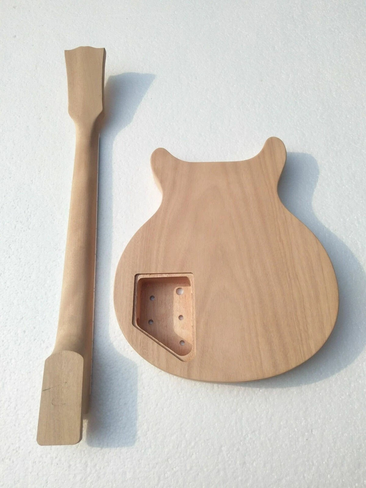 New Brand double cutaway project unfinish guitar kit with nibs on fret by CNC