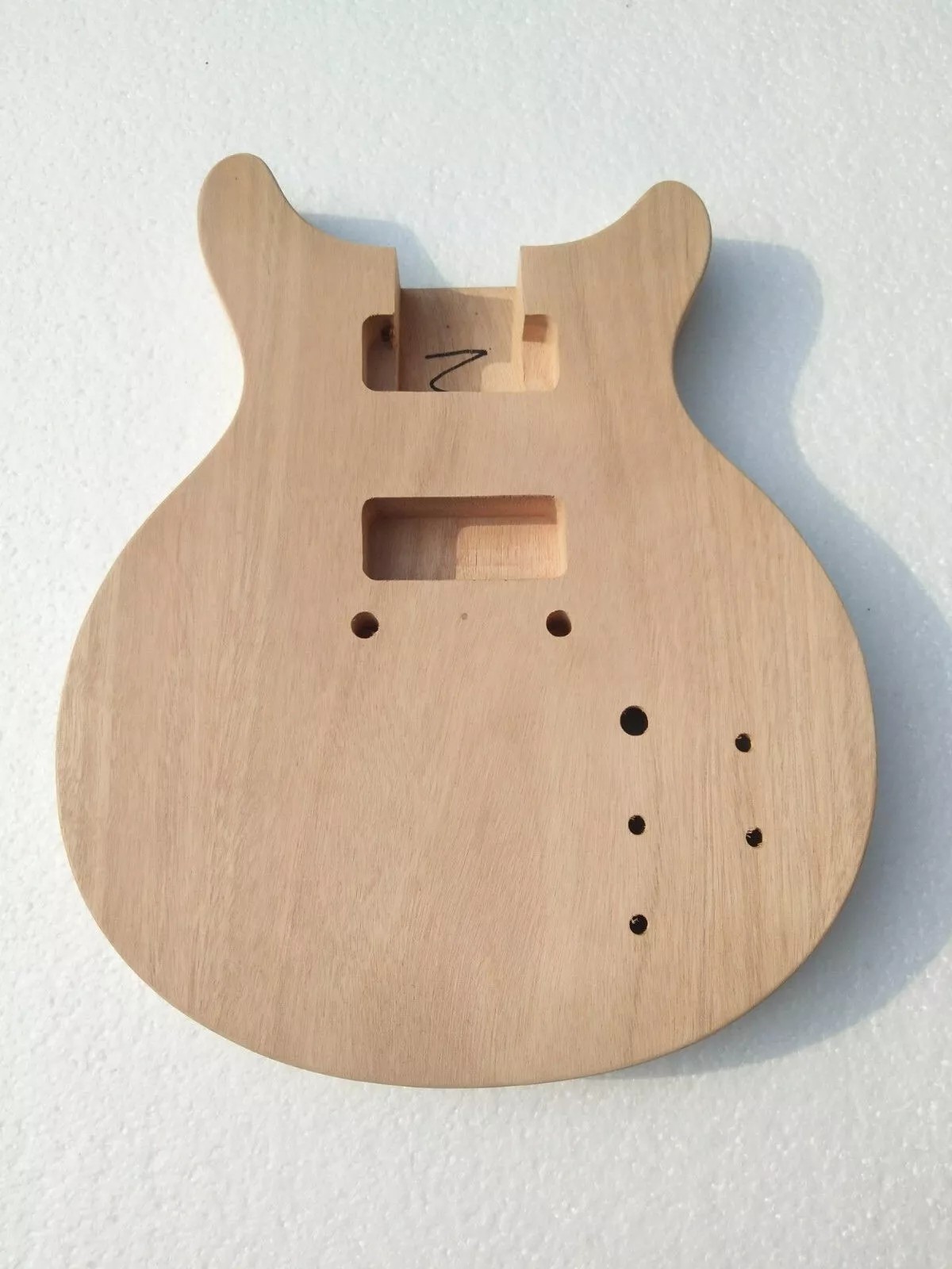 New Brand double cutaway project unfinish guitar kit with nibs on fret by CNC