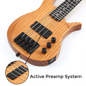 Batking Mini Ukulele Bass Electric Ubass 4 String Fretted Bass Ukelele